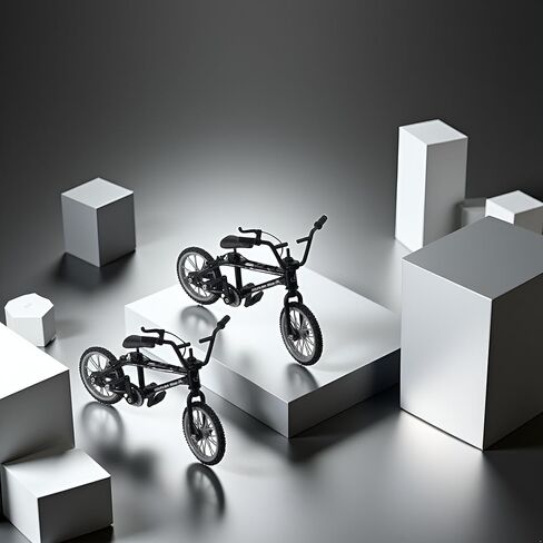 2Pcs Black 1/18 Diecast Bike Action Figure Toy,Mini Finger Mountain Bike Bicycle Art Crafts Desktop Decor Finger Bikes in Saudi Arabia