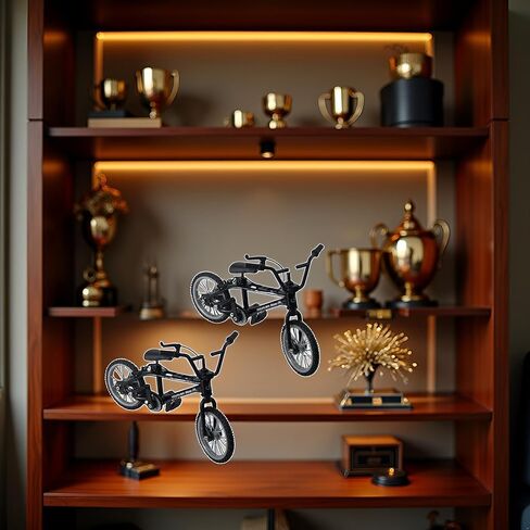 2Pcs Black 1/18 Diecast Bike Action Figure Toy,Mini Finger Mountain Bike Bicycle Art Crafts Desktop Decor Finger Bikes in Saudi Arabia