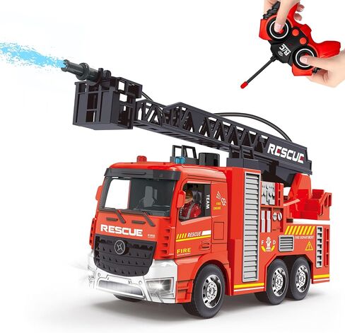 Remote Control Excavator and Dump Truck Toy Set - RC Construction Vehicles Toy with Barricades, Road Signs, Simulated Rocks, Lights and Sounds, Present for Toddlers 3-12 Year Boys Girls in Saudi Arabia