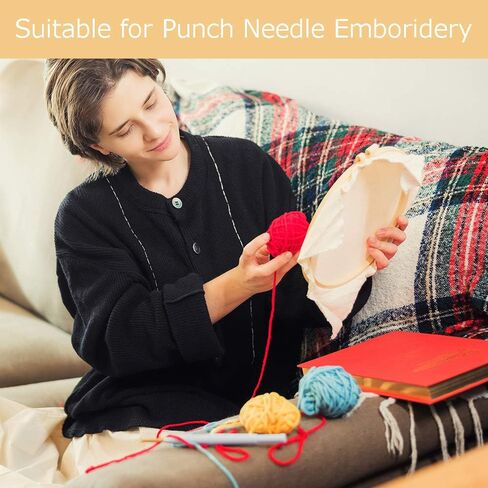 Pllieay Tufting Cloth Punch Needle Fabric, Embroidery Fabric, Monks Cloth for Punch Needle Embroidery Rug-Punch & Pinch Needle, 26.4 x 19.3 Inch in Kuwait