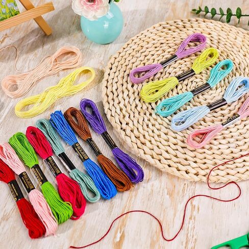LOVIMAG Embroidery Thread Floss 180p Colors Skeins Friendship Bracelet String Making Bracelets Cross Stitch Kit Supplies Thin Yarn Sewing Patterns Strings Cotton Crochet Braces Wrap Rainbow Crafts in Kuwait