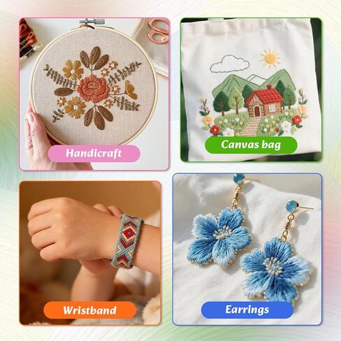 LOVIMAG Embroidery Thread Floss 180p Colors Skeins Friendship Bracelet String Making Bracelets Cross Stitch Kit Supplies Thin Yarn Sewing Patterns Strings Cotton Crochet Braces Wrap Rainbow Crafts in Kuwait