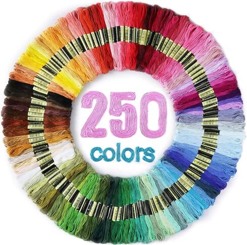 LOVIMAG Embroidery Thread Floss 180p Colors Skeins Friendship Bracelet String Making Bracelets Cross Stitch Kit Supplies Thin Yarn Sewing Patterns Strings Cotton Crochet Braces Wrap Rainbow Crafts in Kuwait