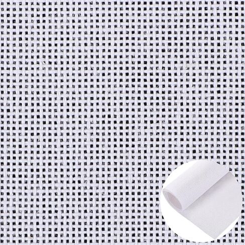 2 Pack 20 x 18 Inches Needlepoint Canvas 18 Mesh Blank White Canvas Pure Cotton Needlepoint Mesh Twist Interlock for Embroidery DIY Knit Crochet Projects Make Dividers in Kuwait