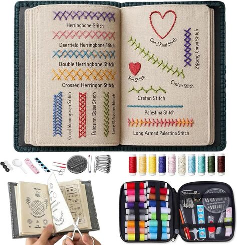2026 Upgraded Embroidery Stitch Book Kit for Beginner, DIY Book Embroidery Kit with Full Tools and Instructional Tutorial 106 Patterns for Craft Lovers and Sew Enthusiast，DIY Craft Lovers(1pack--) in Kuwait