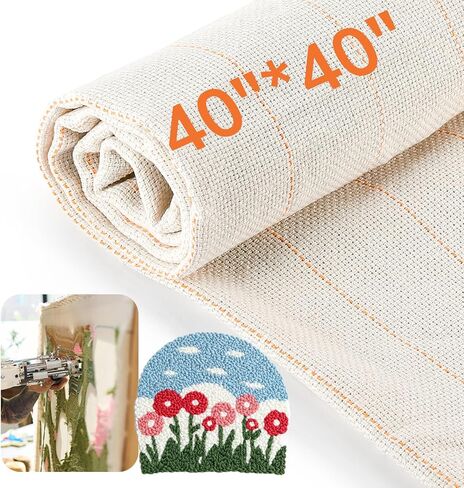 Pllieay Tufting Cloth Punch Needle Fabric, Embroidery Fabric, Monks Cloth for Punch Needle Embroidery Rug-Punch & Pinch Needle, 26.4 x 19.3 Inch in Kuwait