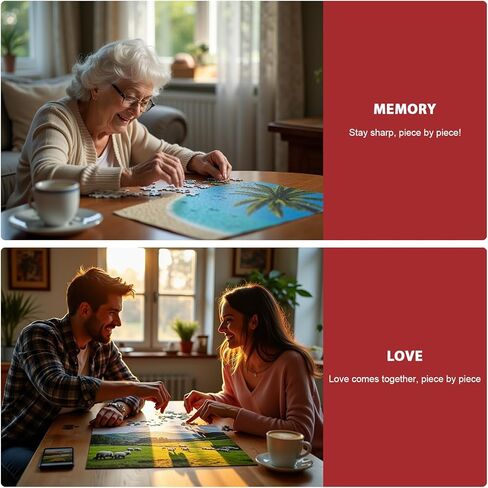 Puzzles for Adults 1000 Pieces, 2 Pack Lake and Night View Jigsaw Puzzles, Nature Theme, Challenging Puzzles for Game Night, Perfect for Nature Lovers in Kuwait