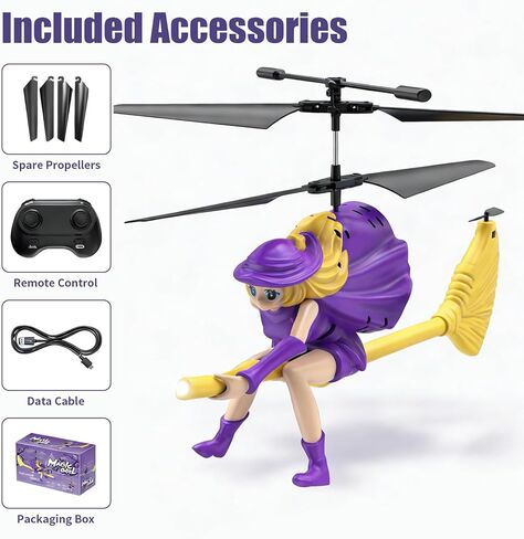 OBEST Remote Control Helicopter, LM16-A Witch Helicopter, 2.4G 3.5CH RC Drone with Altitude Hold, 11-Min Flight Time, Aircraft Indoor Flying Toy (Purple) in Saudi Arabia