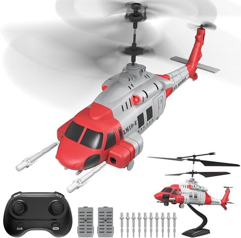 OBEST RC Helicopter LM19-E Black Hawk 3.5 Channel 2.4G - One-Key Takeoff/Landing, Emergency Stop, Altitude Hold & 3-Speed, 60M Range(Red & White) in Saudi Arabia