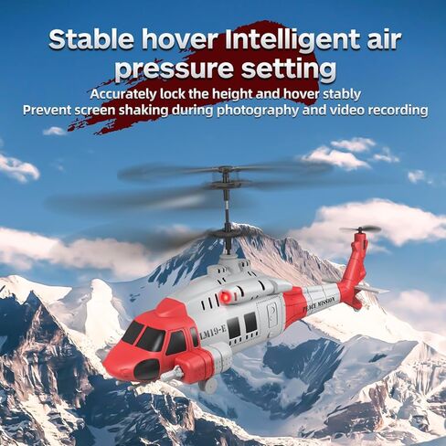 OBEST RC Helicopter LM19-E Black Hawk 3.5 Channel 2.4G - One-Key Takeoff/Landing, Emergency Stop, Altitude Hold & 3-Speed, 60M Range(Red & White) in Saudi Arabia