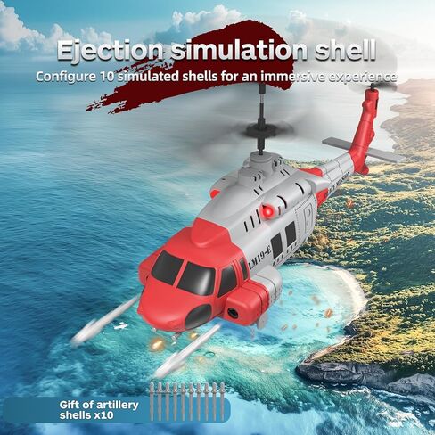OBEST RC Helicopter LM19-E Black Hawk 3.5 Channel 2.4G - One-Key Takeoff/Landing, Emergency Stop, Altitude Hold & 3-Speed, 60M Range(Red & White) in Saudi Arabia