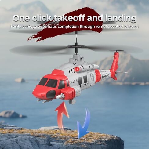 OBEST RC Helicopter LM19-E Black Hawk 3.5 Channel 2.4G - One-Key Takeoff/Landing, Emergency Stop, Altitude Hold & 3-Speed, 60M Range(Red & White) in Saudi Arabia