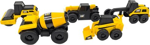 CAT Construction Little Machines 5-Pack – Includes Cement Mixer, Road Roller, Grader, Skid Steer, and Telehandler – 3" Mini Vehicles with Moving Parts – Ideal for Kids Ages 3+ in Saudi Arabia