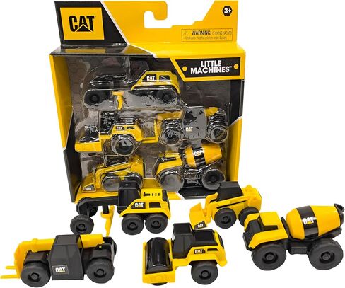 CAT Construction Little Machines 5-Pack – Includes Cement Mixer, Road Roller, Grader, Skid Steer, and Telehandler – 3" Mini Vehicles with Moving Parts – Ideal for Kids Ages 3+ in Saudi Arabia