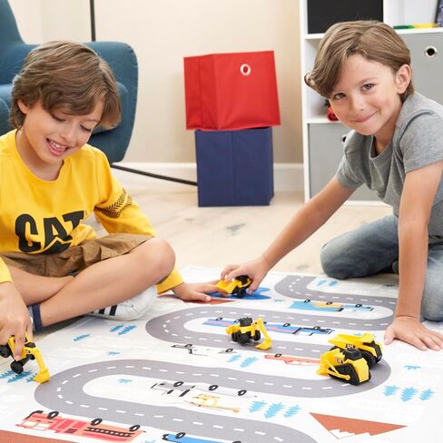 CAT Construction Little Machines 5-Pack – Includes Cement Mixer, Road Roller, Grader, Skid Steer, and Telehandler – 3" Mini Vehicles with Moving Parts – Ideal for Kids Ages 3+ in Saudi Arabia