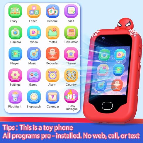 Kids Smart Phone， Toddler Valentine's Day Birthday Gift for Age 3-10, Touchscreen Kids Cell Phone Toy with Cameras, Learning, Music, Games and 32 GB Card in Kuwait