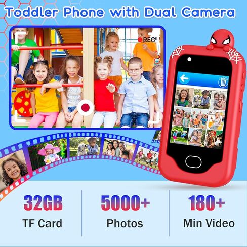 Kids Smart Phone， Toddler Valentine's Day Birthday Gift for Age 3-10, Touchscreen Kids Cell Phone Toy with Cameras, Learning, Music, Games and 32 GB Card in Kuwait