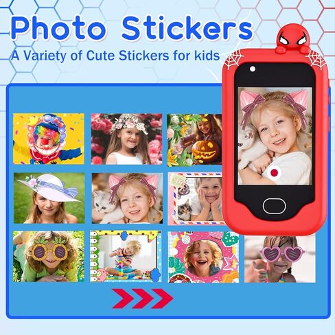 Kids Smart Phone， Toddler Valentine's Day Birthday Gift for Age 3-10, Touchscreen Kids Cell Phone Toy with Cameras, Learning, Music, Games and 32 GB Card in Kuwait