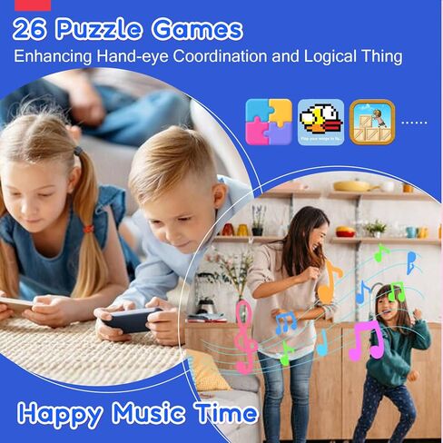 Kids Smart Phone， Toddler Valentine's Day Birthday Gift for Age 3-10, Touchscreen Kids Cell Phone Toy with Cameras, Learning, Music, Games and 32 GB Card in Kuwait