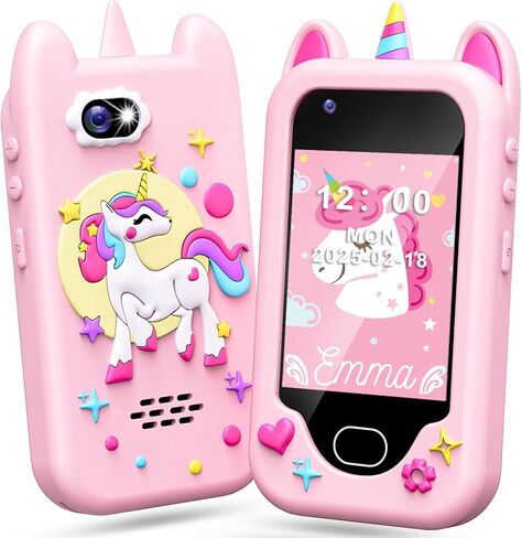 Kids Smart Phone， Toddler Valentine's Day Birthday Gift for Age 3-10, Touchscreen Kids Cell Phone Toy with Cameras, Learning, Music, Games and 32 GB Card in Kuwait