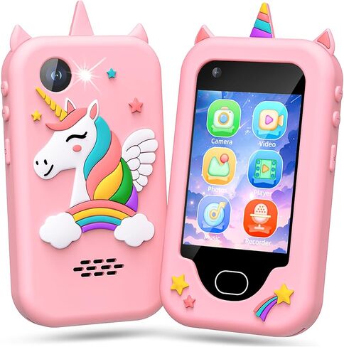 Kids Smart Phone， Toddler Valentine's Day Birthday Gift for Age 3-10, Touchscreen Kids Cell Phone Toy with Cameras, Learning, Music, Games and 32 GB Card in Kuwait