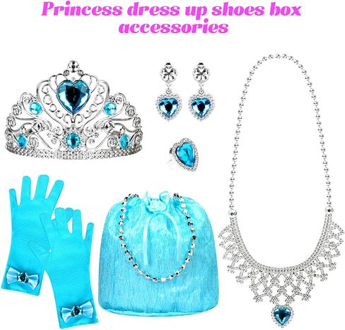 Princess Dress Up Shoes Set, Girls Role Play Dress Up Toys, Toddler Pretend Jewelry Boutique Kit Gift Set for Little Girls Aged 3-6 Years Old in Saudi Arabia