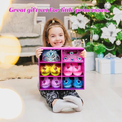 Princess Dress Up Shoes Set, Girls Role Play Dress Up Toys, Toddler Pretend Jewelry Boutique Kit Gift Set for Little Girls Aged 3-6 Years Old in Saudi Arabia