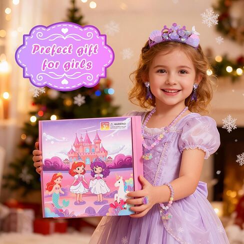 أحذية الأميرات، مجموعة ملابس الأطفال الصغار، مجموعة أحذية الأميرة للعب التظاهري مع أقراط التاج وقلائد حلقة ألعاب لعب الأدوار للفتيات من سن 3 إلى 6 سنوات، متعددة الألوان in Kuwait