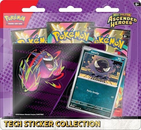 Pokémon TCG: Mega Evolution — مجموعة الملصقات التقنية للأبطال الصاعدين - غاستلي in Kuwait