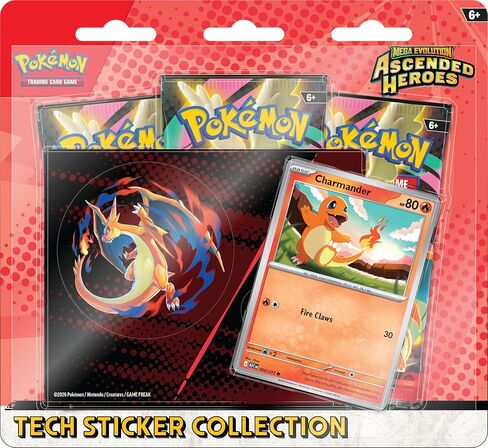 Pokémon TCG: Mega Evolution — مجموعة الملصقات التقنية للأبطال الصاعدين - شارماندر in Kuwait