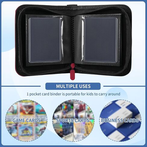 1 جيب Toploader Binder 40 جيبًا واحدًا لألبوم بطاقات التداول الصغير، مجلد بطاقات صغير من الجلد الماسي للرافعات العلوية الصلبة 3x4، حامل بطاقة TCG محمول in Kuwait