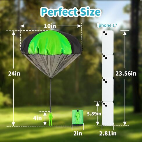 Tangle-Free Parachute Toys for Kids (4 Pack) - Outdoor Flying Game & STEM Science Gift for Boys Girls Age 3-12 - Rip-Stop Nylon Hand Throw Army Men Action Figures - Easter Basket Stuffers in Saudi Arabia