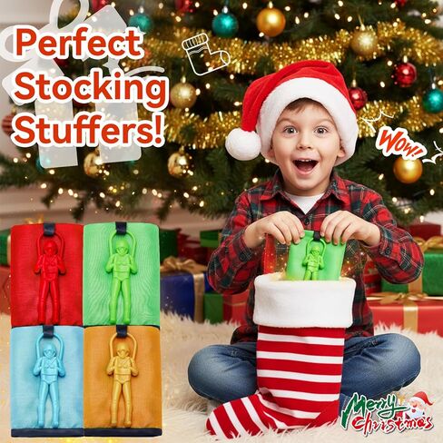 Tangle-Free Parachute Toys for Kids (4 Pack) - Outdoor Flying Game & STEM Science Gift for Boys Girls Age 3-12 - Rip-Stop Nylon Hand Throw Army Men Action Figures - Easter Basket Stuffers in Saudi Arabia
