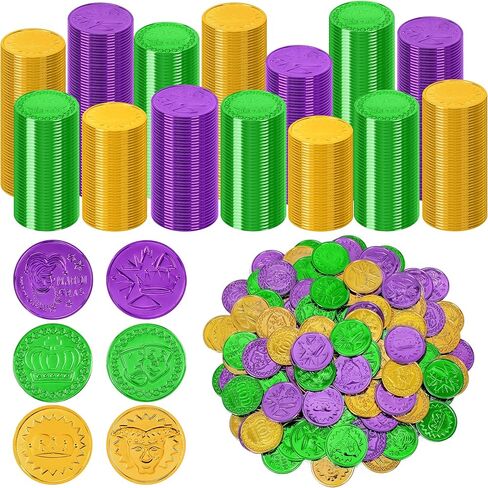 120 PCS Gold Coins, 1.4 in Plastic Gold Coins, 0.08 in Thick Fake Coins Pirate Coins Tokens Play Coins for Kids, Pirate Treasure Classroom Reward Adventure Theme Party Supplies for Pirate Party in Saudi Arabia