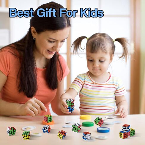 24 Pack Mini Cube Puzzles Perfect for Kids Birthday Party Favors, Classroom Prizes, School Rewards Stress Relief Toys and Easter or Christmas Stocking Stuffers Great as Goody Bag Fillers in Saudi Arabia