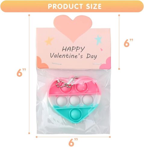 32 Pack Valentine Gifts for Kids - Cards with Mini Heart Pop Fidget Toys Bulk - Valentine Exchange for Girls Boys School Class Classroom Fidget Toys Party Favors in Kuwait