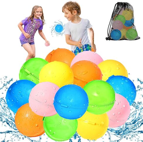 SOPPYCID 10PCS Reusable Water Balloons Quick Fill for Kids, Refillable Magnetic Water Balloons for Pool & Beach, Water Ball Toys for Summer Outdoor Games, Outside Activities in Saudi Arabia