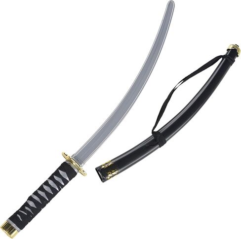 Plastic Ninja Sword 29" (Pack of 1) - Sleek Silver & Black Plastic - Realistic Design for Costume & Play for Kids & Adults in Saudi Arabia
