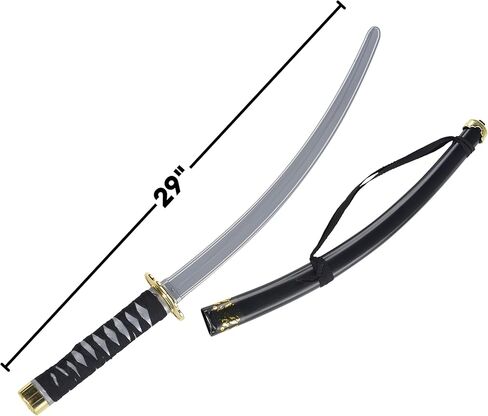Plastic Ninja Sword 29" (Pack of 1) - Sleek Silver & Black Plastic - Realistic Design for Costume & Play for Kids & Adults in Saudi Arabia