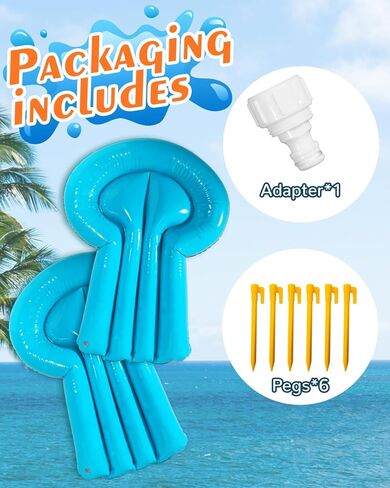 Slip and Water Slide for Kids and Adults Backyard,2 Lanes Extra Long Inflatable Slip and Water Slide with Sprinkler and Bodyboards,Heavy Duty Summer Outdoor Water Toy,Blue Shark Theme in Saudi Arabia