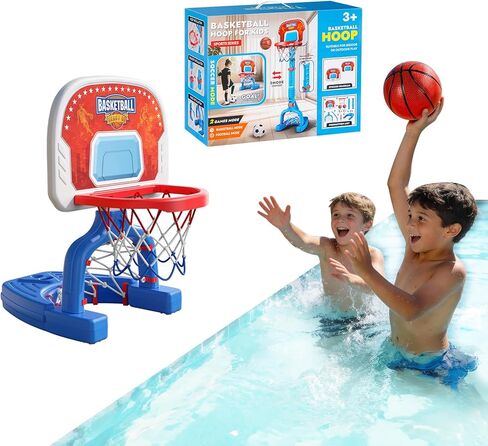 Toddler Basketball Hoop,Swimming Pool Basketball Hoop, Adjustable Mini Kids Basketball & Soccer Goal with4Balls & Ball Pumps for Indoor, Outdoor, Pool, Sports, Birthday Gifts for Children in Saudi Arabia