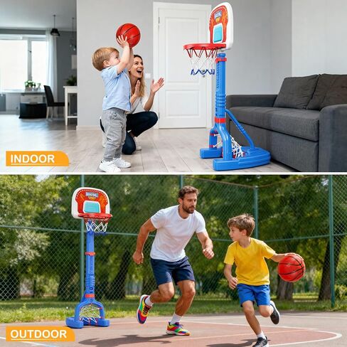Toddler Basketball Hoop,Swimming Pool Basketball Hoop, Adjustable Mini Kids Basketball & Soccer Goal with4Balls & Ball Pumps for Indoor, Outdoor, Pool, Sports, Birthday Gifts for Children in Saudi Arabia