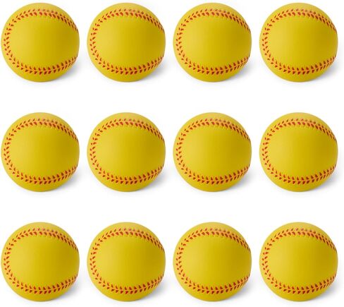 Amazon Basics Foam Training Baseballs, 2.68-inch, 12-Pack with Mesh Storage Bag, for Indoor Practice and Safe Play in Kuwait