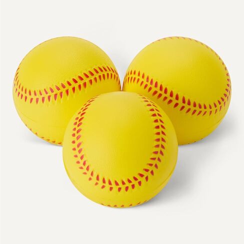 Amazon Basics Foam Training Baseballs, 2.68-inch, 12-Pack with Mesh Storage Bag, for Indoor Practice and Safe Play in Kuwait