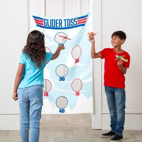 Fun Express 35" x 55" Glider Toss Net with Foam Fighter Plane Gliders Assortment - 49 Pieces in Saudi Arabia