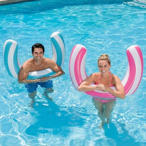 2pcs 30 x 24 Inches Inflatable Curved Swimming Pool Noodle Stripe Swimming Inflatable Pool Float Curved for Adult Summer Vacation Beach Swim Water Games Travel Supplies in Saudi Arabia