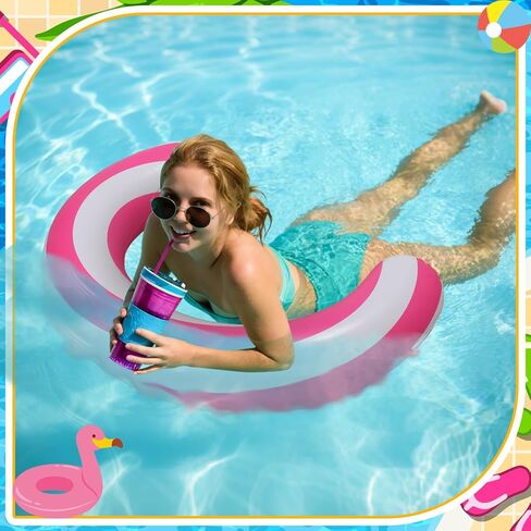 2pcs 30 x 24 Inches Inflatable Curved Swimming Pool Noodle Stripe Swimming Inflatable Pool Float Curved for Adult Summer Vacation Beach Swim Water Games Travel Supplies in Saudi Arabia