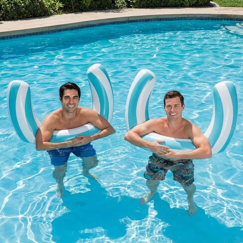 2pcs 30 x 24 Inches Inflatable Curved Swimming Pool Noodle Stripe Swimming Inflatable Pool Float Curved for Adult Summer Vacation Beach Swim Water Games Travel Supplies in Saudi Arabia