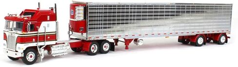 DCP 1/64 Red & White Kenworth K100 Aerodyne Long Frame w/Chrome Reefer Trailer, by First Gear, 60-1557 in Saudi Arabia