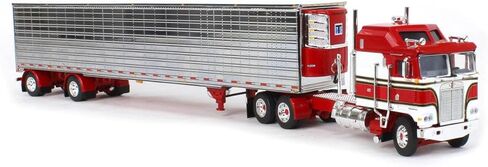 DCP 1/64 Red & White Kenworth K100 Aerodyne Long Frame w/Chrome Reefer Trailer, by First Gear, 60-1557 in Saudi Arabia